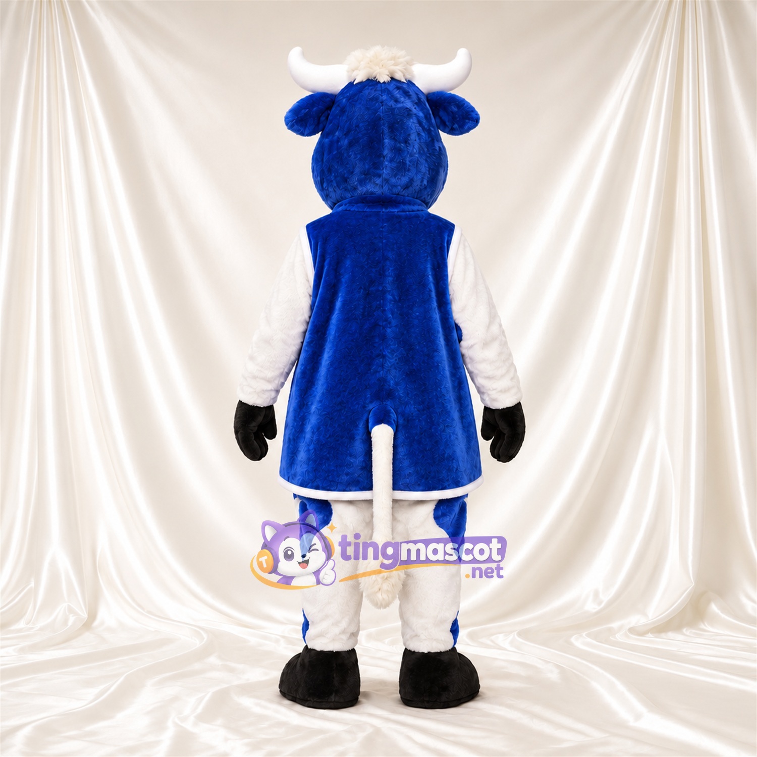 Costume de mascotte Vache – bleu / blanc – Gilet (bleu) Costume de mascotte Vache – bleu / blanc – Gilet (bleu)