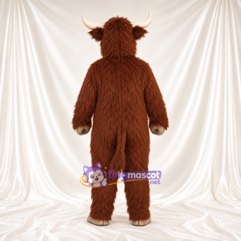 Costume de mascotte Vache – marron – Bouts des orteils (crème); Fourrure hirsute Costume de mascotte Vache – marron – Bouts des orteils (crème); Fourrure hirsute
