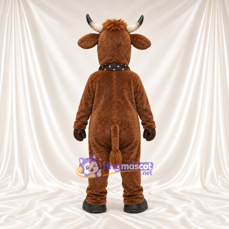 Brown Cow Mascot Costume - Black Bandana Brown Cow Mascot Costume - Black Bandana