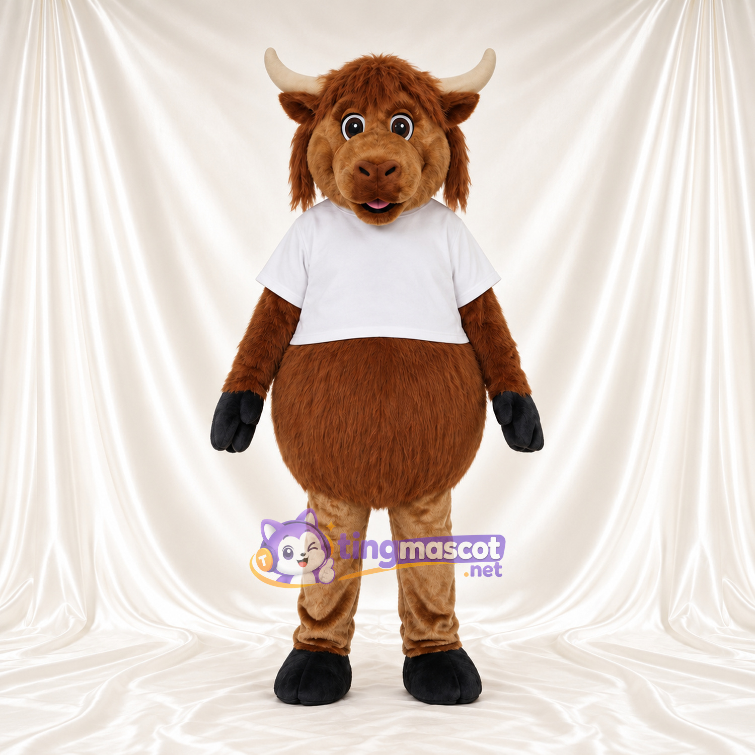 Costume de mascotte Vache – marron – Chemise (blanc) Costume de mascotte Vache – marron – Chemise (blanc)