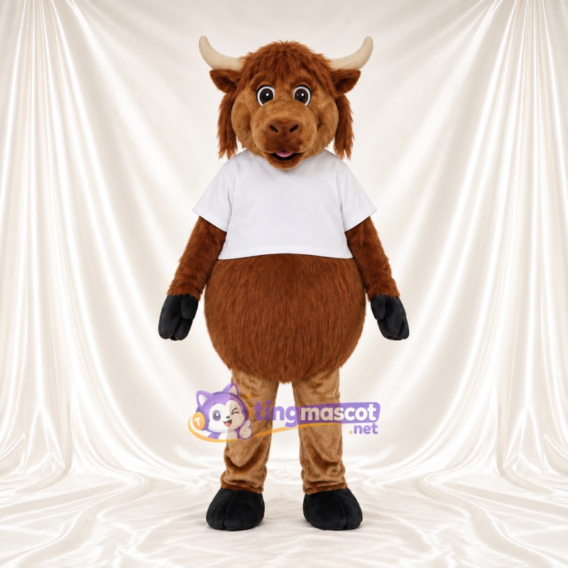 Costume de mascotte Vache – marron – Chemise (blanc) Costume de mascotte Vache – marron – Chemise (blanc)