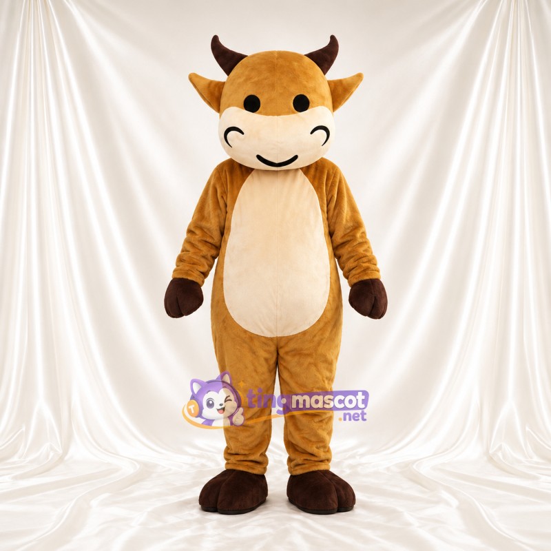 Costume de mascotte Vache – jaune – Ventre (blanc) Costume de mascotte Vache – jaune – Ventre (blanc)