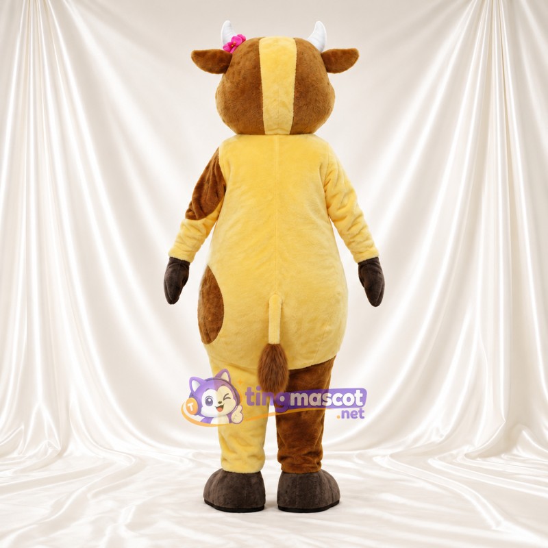 Costume de mascotte Vache – jaune / marron Costume de mascotte Vache – jaune / marron