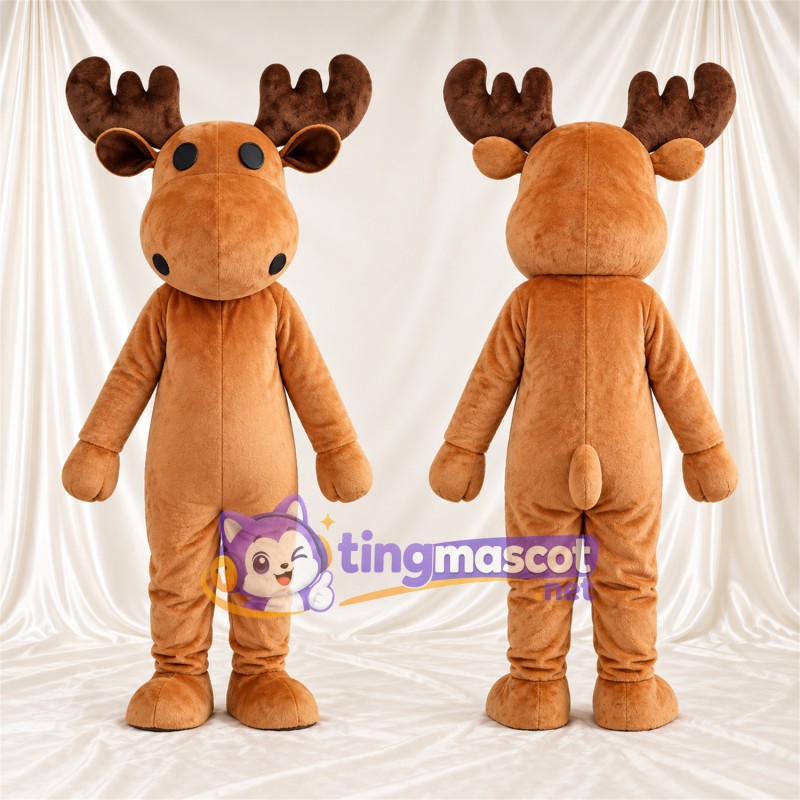 Costume de mascotte Élan – brun clair – Bois (marron); Museau allongé