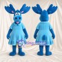 Blue Moose Mascot Costume - Blue Dress