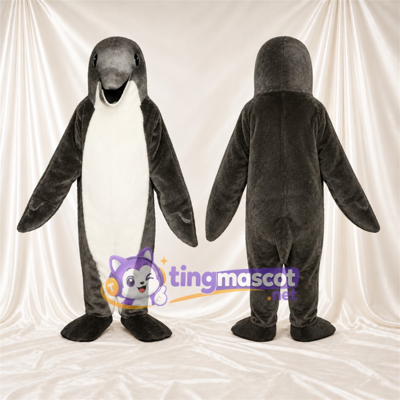 Black and White Penguin Mascot Costume - Black Feet and Black Beak
