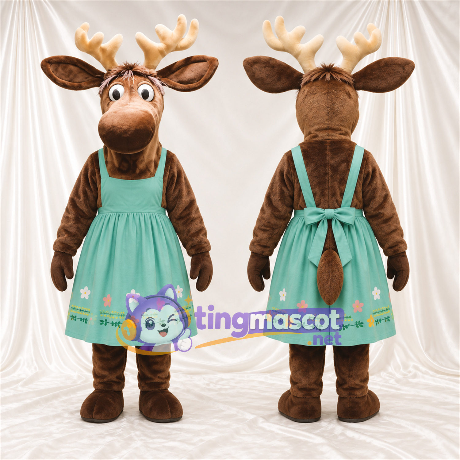 Costume de mascotte Élan – marron – Tablier Costume de mascotte Élan – marron – Tablier