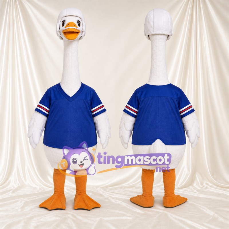 Costume de mascotte Oie – blanc – Chemise (bleu)