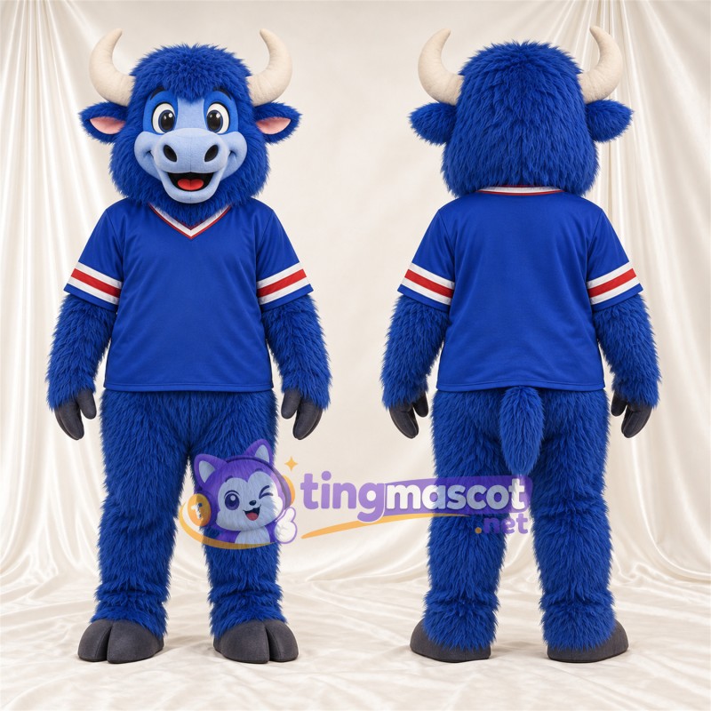 Maskottchenkostüm Stier – blau – Hemd