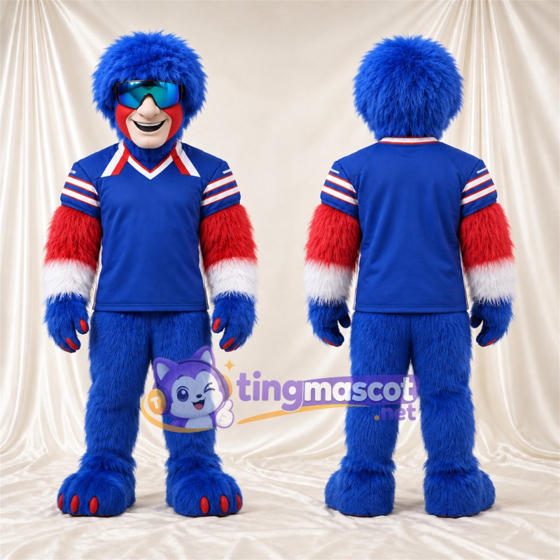 Maskottchenkostüm Clown – blau / rot / weiß – Outfit (blau)
