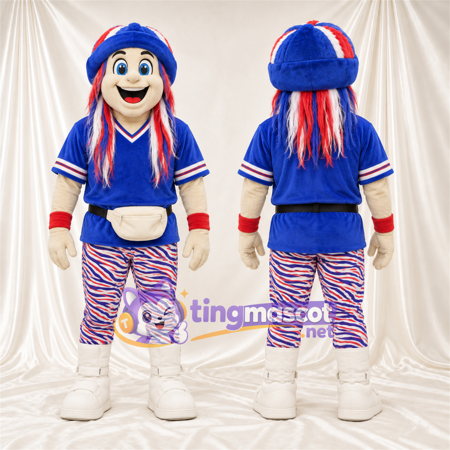 Maskottchenkostüm Clown – blau – Jacke (blau); Hose Maskottchenkostüm Clown – blau – Jacke (blau); Hose