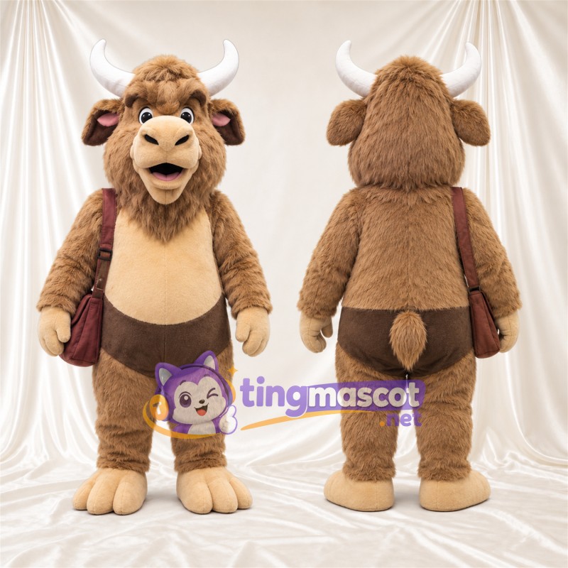 Costume de mascotte Buffle – brun clair – Gilet (marron)