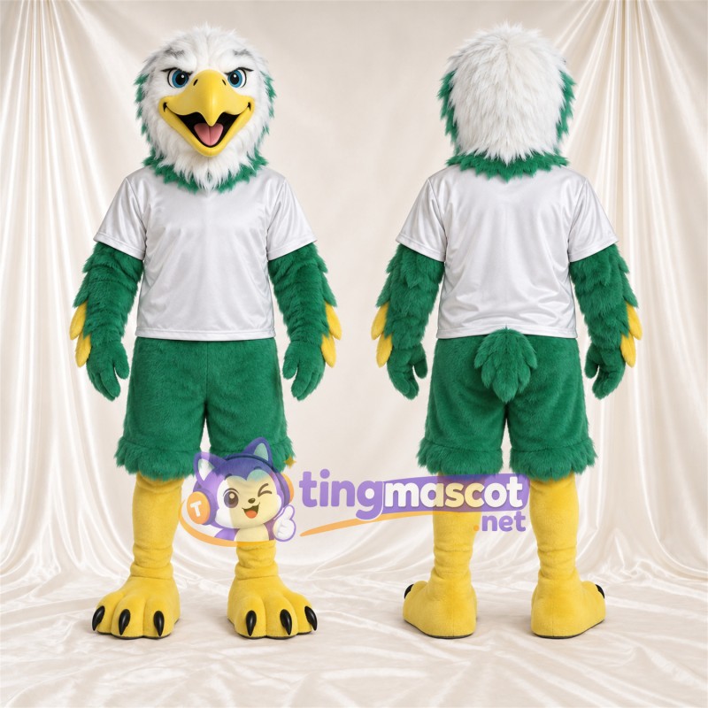 Costume de mascotte Aigle – vert – Chemise (blanc); Short (vert)