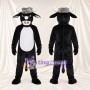 Black and White Bull Mascot Costume - White Belly and White Horns