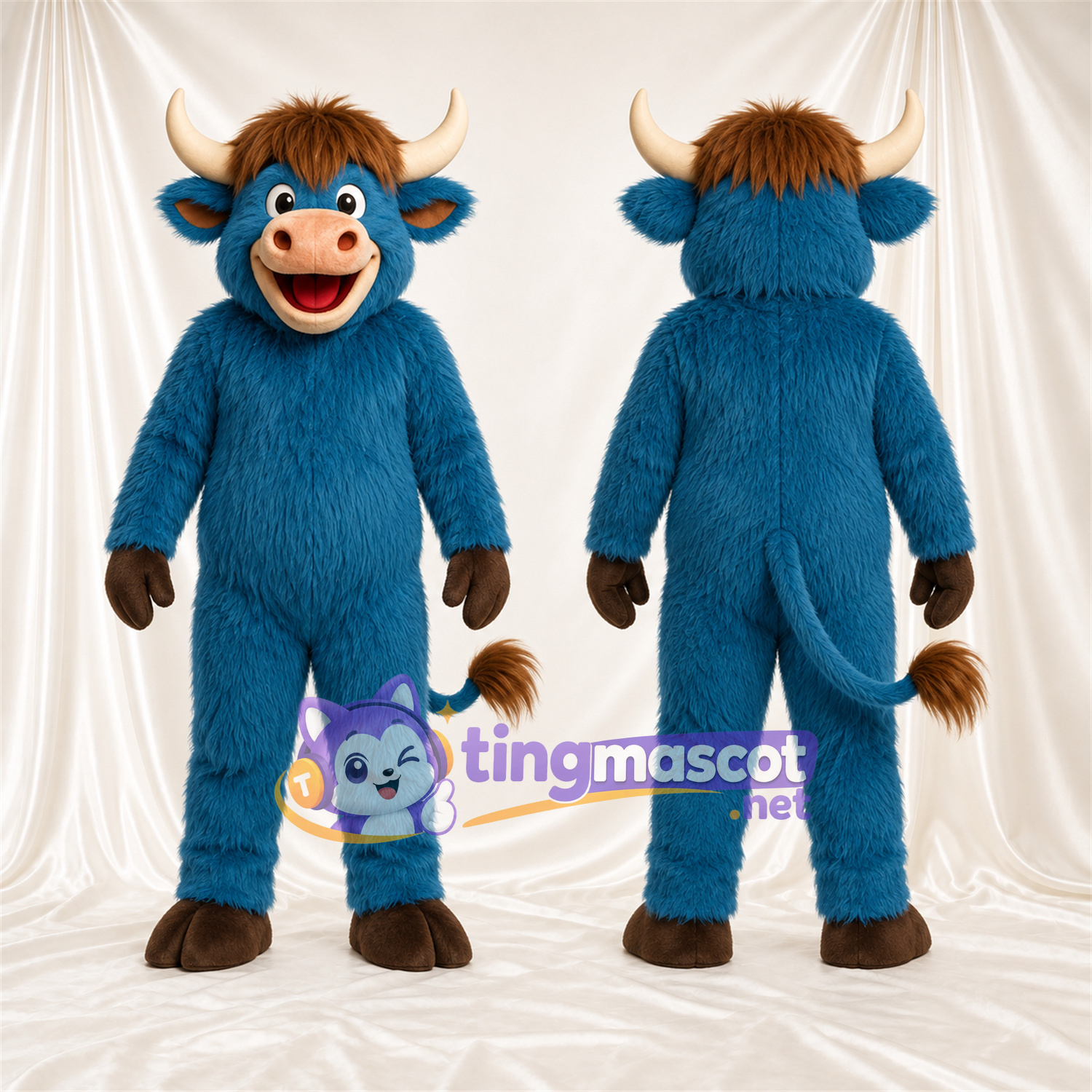 Maskottchenkostüm Stier – blau Maskottchenkostüm Stier – blau