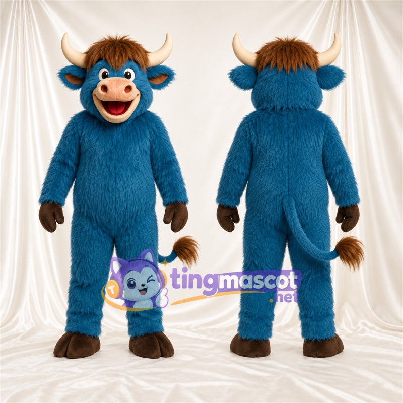 Maskottchenkostüm Stier – blau