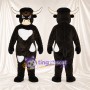 Black and White Bull Mascot Costume - White Chest and White Spots