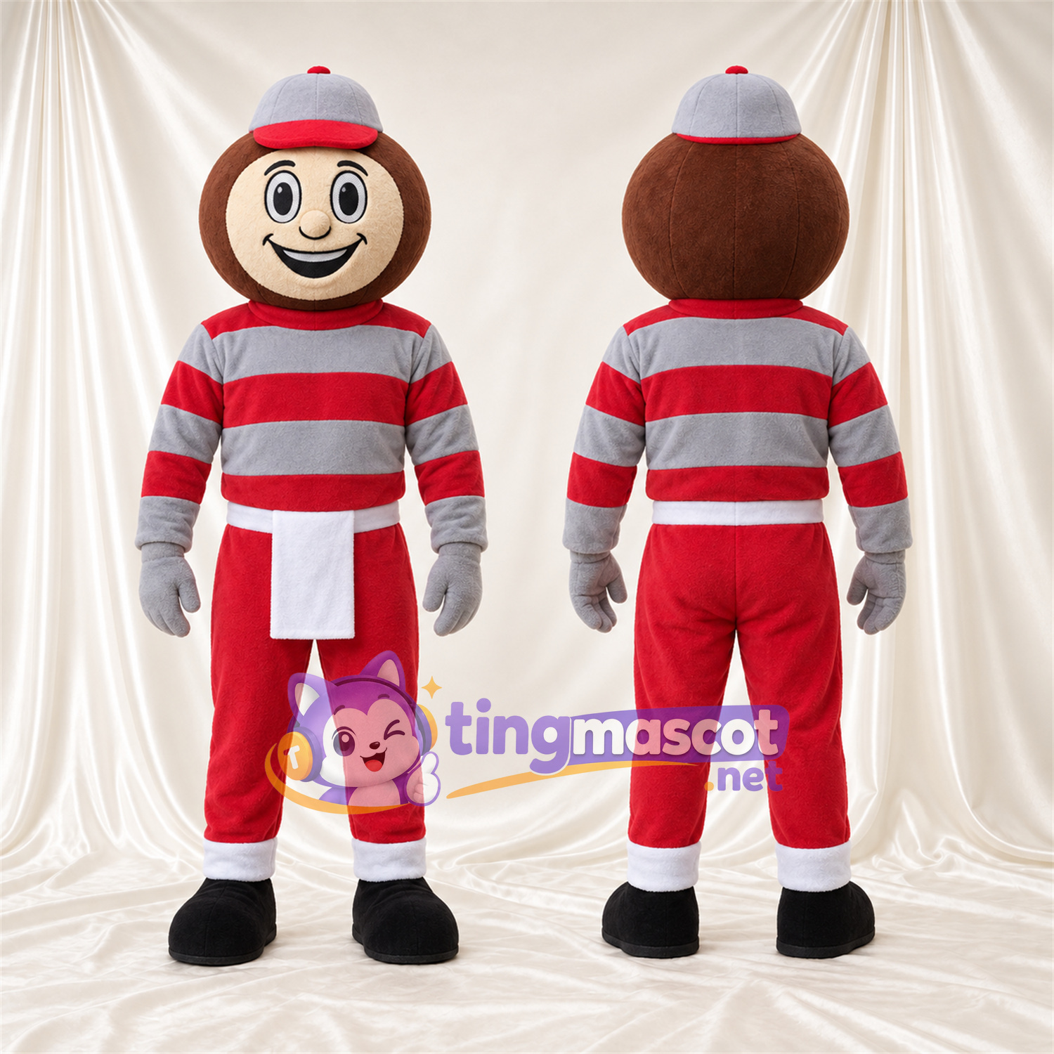 Costume de mascotte Garçon cartoon – rouge / gris – Tenue Costume de mascotte Garçon cartoon – rouge / gris – Tenue