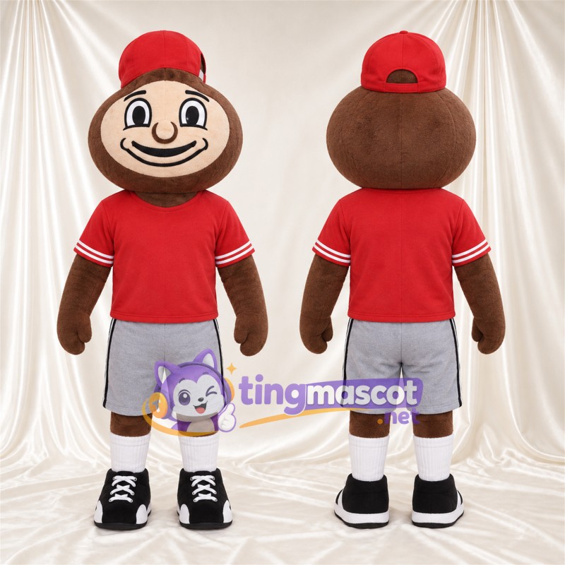 Costume de mascotte Garçon cartoon – rouge – Chemise (rouge); Short (gris)