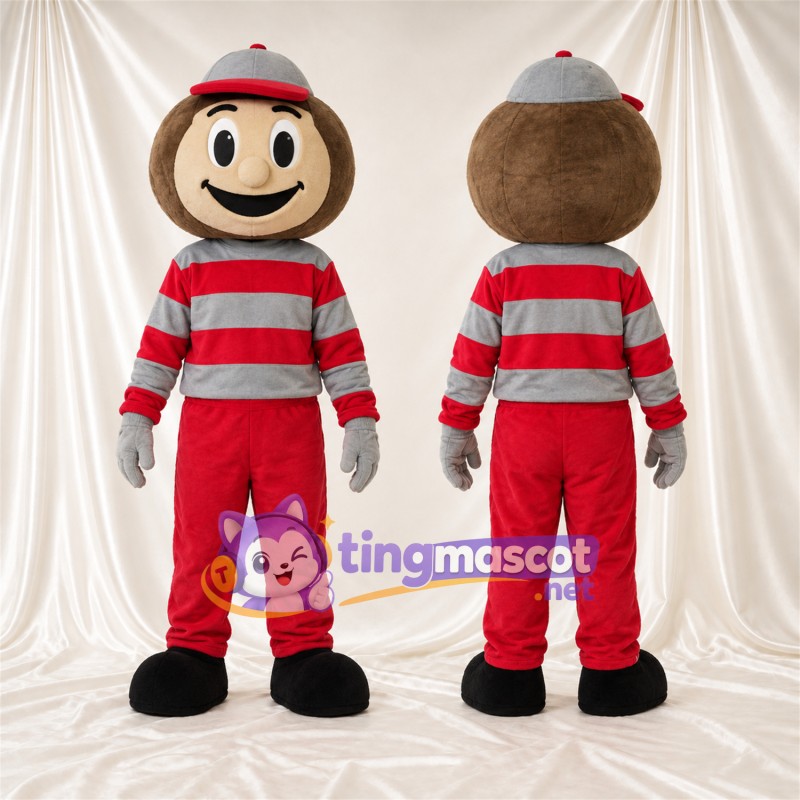 Costume de mascotte Garçon cartoon – rouge / gris – Chemise; Pantalon (rouge)