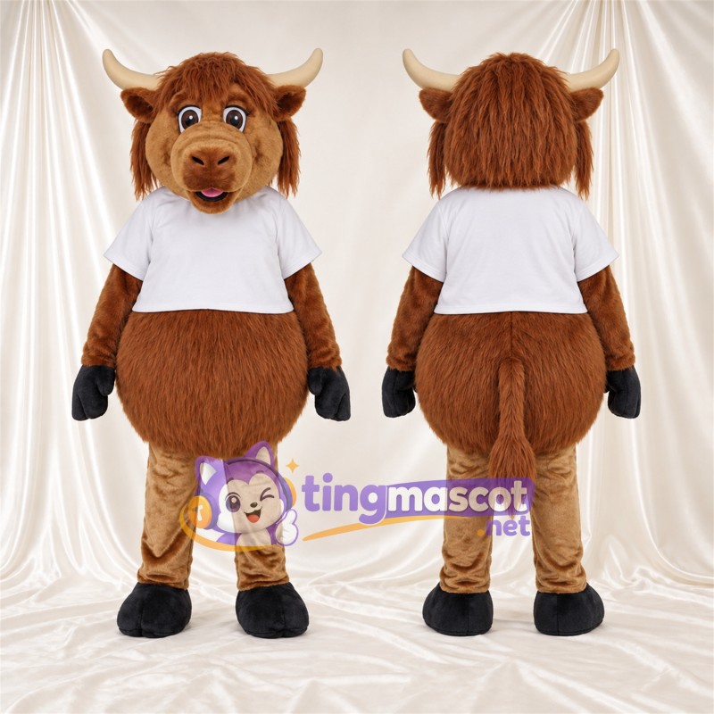 Costume de mascotte Vache – marron – Chemise (blanc)