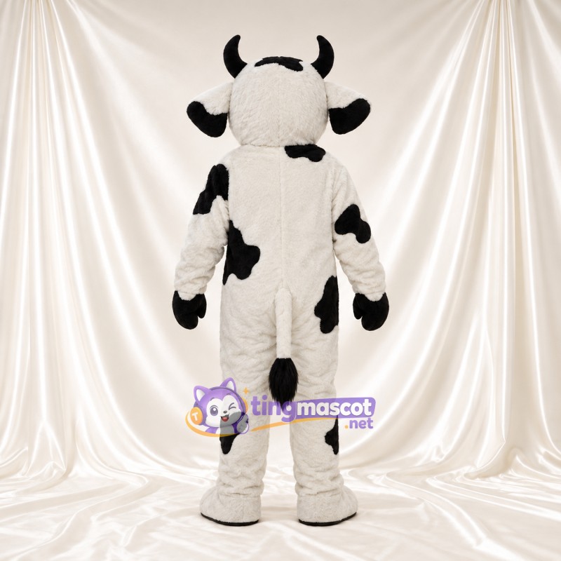 Black and White Cow Mascot Costume - Black Bow Tie Black and White Cow Mascot Costume - Black Bow Tie