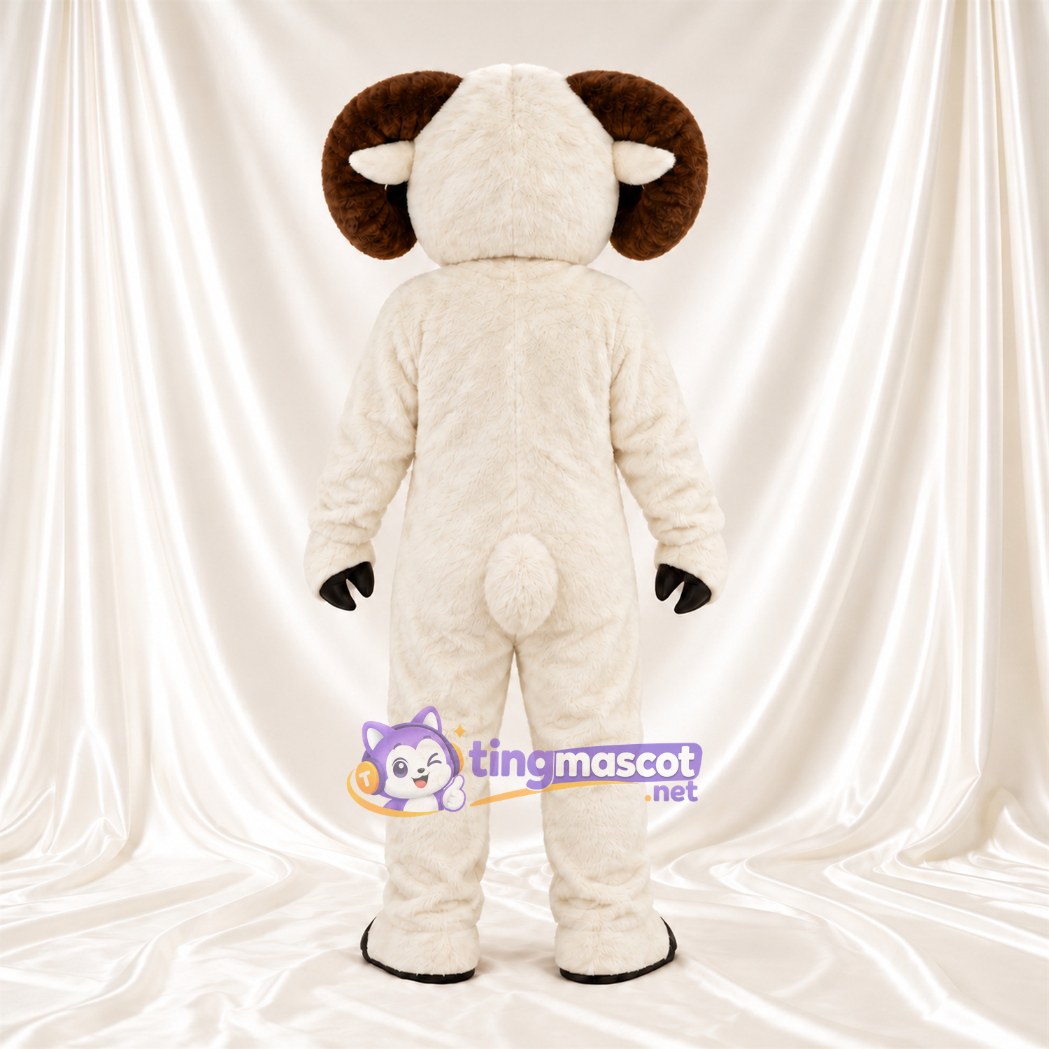 Costume de mascotte Bélier – blanc / marron Costume de mascotte Bélier – blanc / marron