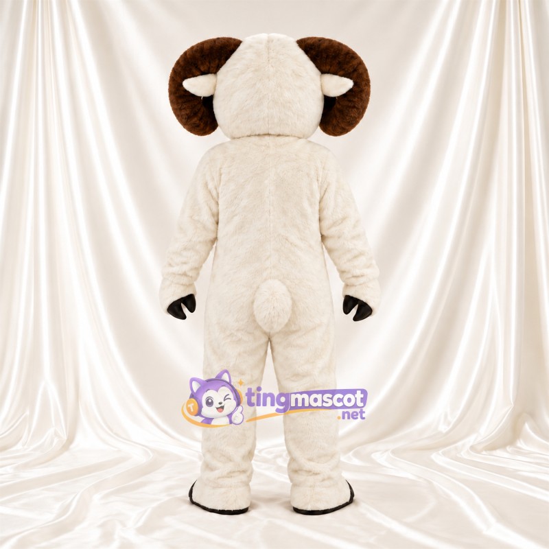 Costume de mascotte Bélier – blanc / marron Costume de mascotte Bélier – blanc / marron
