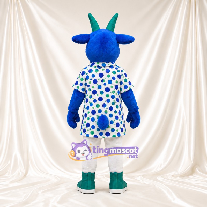 Maskottchenkostüm Ziege – blau – Hemd; Hose (weiß) Maskottchenkostüm Ziege – blau – Hemd; Hose (weiß)