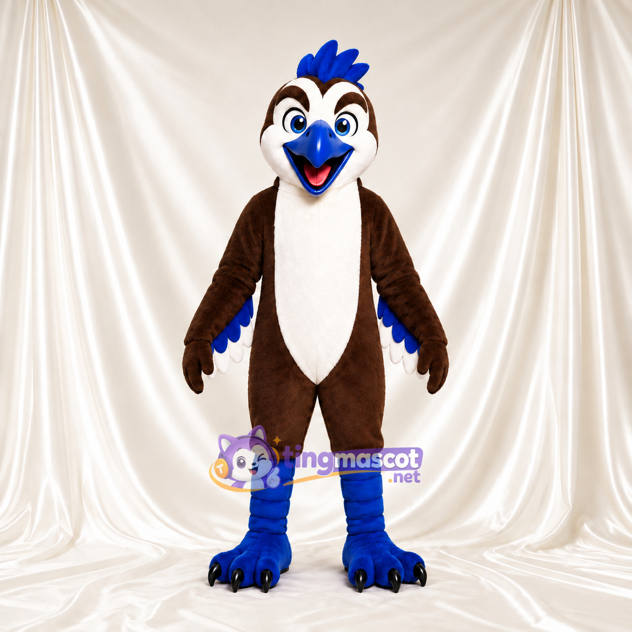 Costume de mascotte Aigle – marron / bleu Costume de mascotte Aigle – marron / bleu