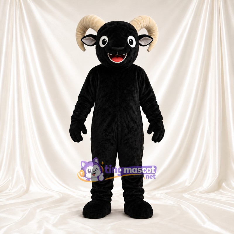 Black Ram Mascot Costume Black Ram Mascot Costume