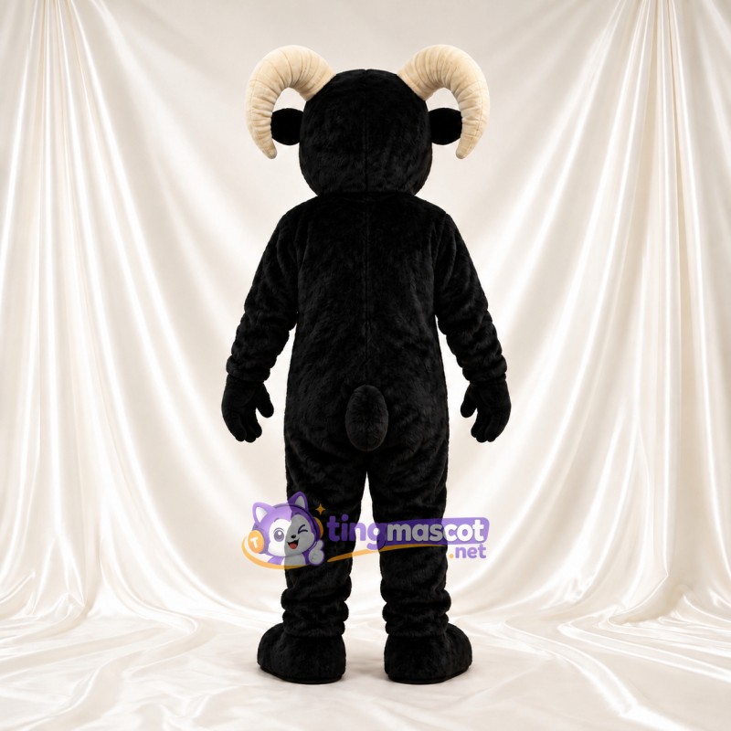 Black Ram Mascot Costume Black Ram Mascot Costume