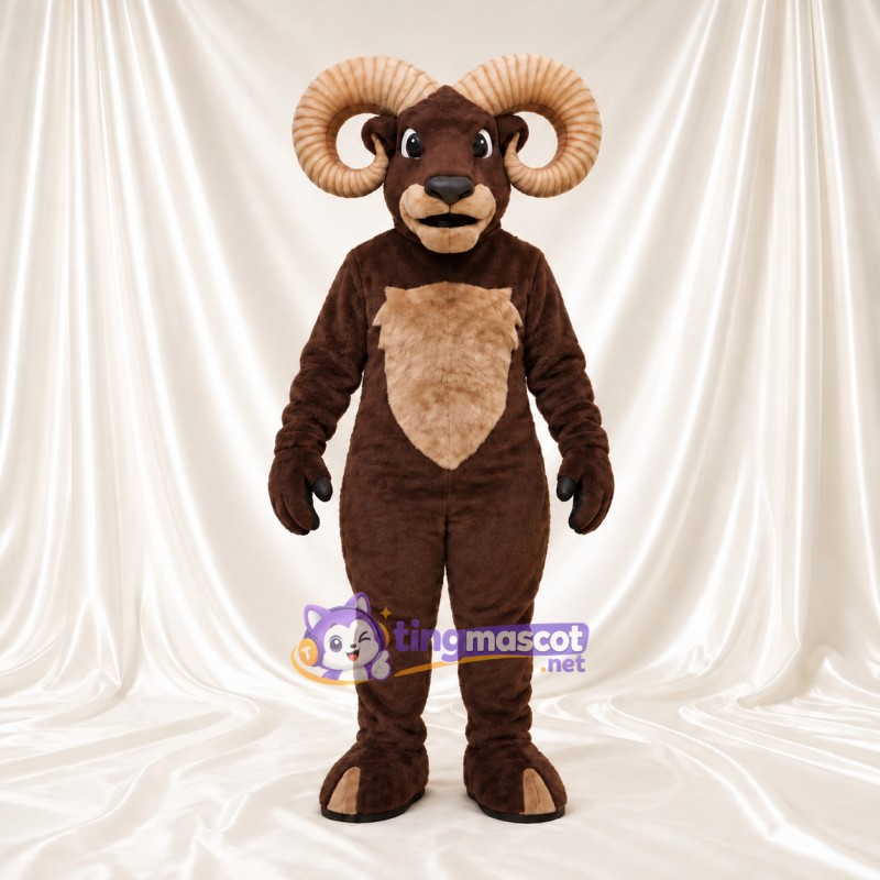 Costume de mascotte Bélier – marron – Torse (brun clair) Costume de mascotte Bélier – marron – Torse (brun clair)