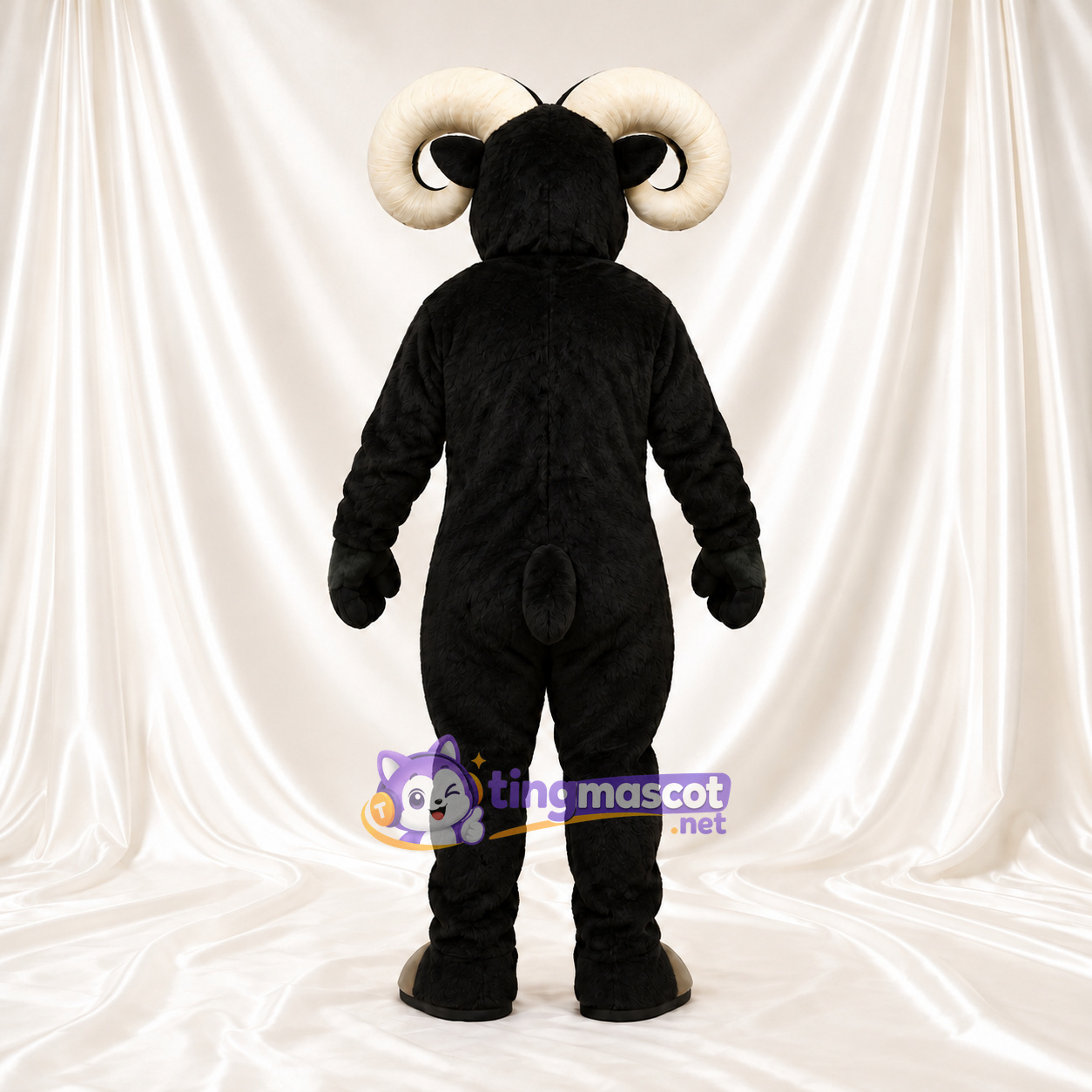 Black Ram Mascot Costume - Cream Belly Black Ram Mascot Costume - Cream Belly