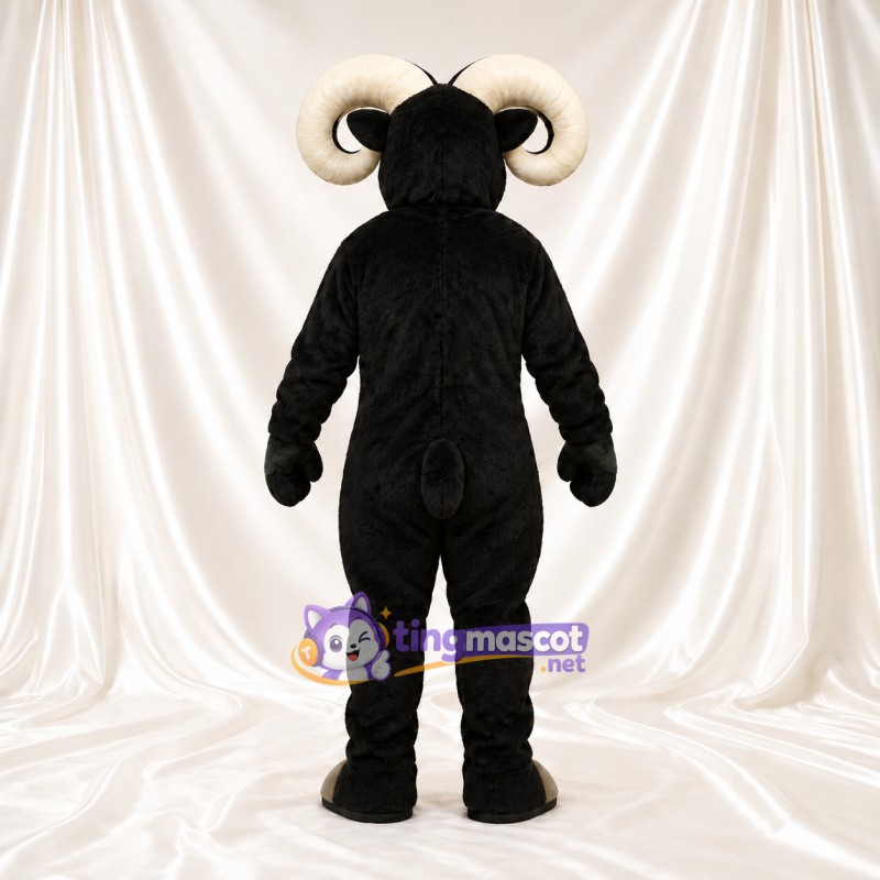 Black Ram Mascot Costume - Cream Belly Black Ram Mascot Costume - Cream Belly