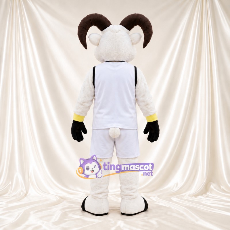 Costume de mascotte Bélier – blanc – Tenue de sport (blanc) Costume de mascotte Bélier – blanc – Tenue de sport (blanc)