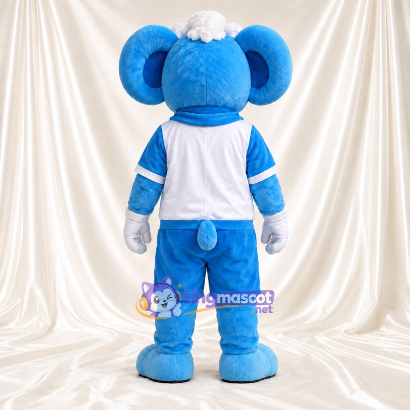 Maskottchenkostüm Widder – blau – Sporttrikot (blau / weiß) Maskottchenkostüm Widder – blau – Sporttrikot (blau / weiß)