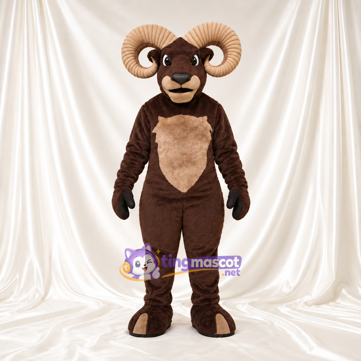 Costume de mascotte Bélier – marron foncé Costume de mascotte Bélier – marron foncé