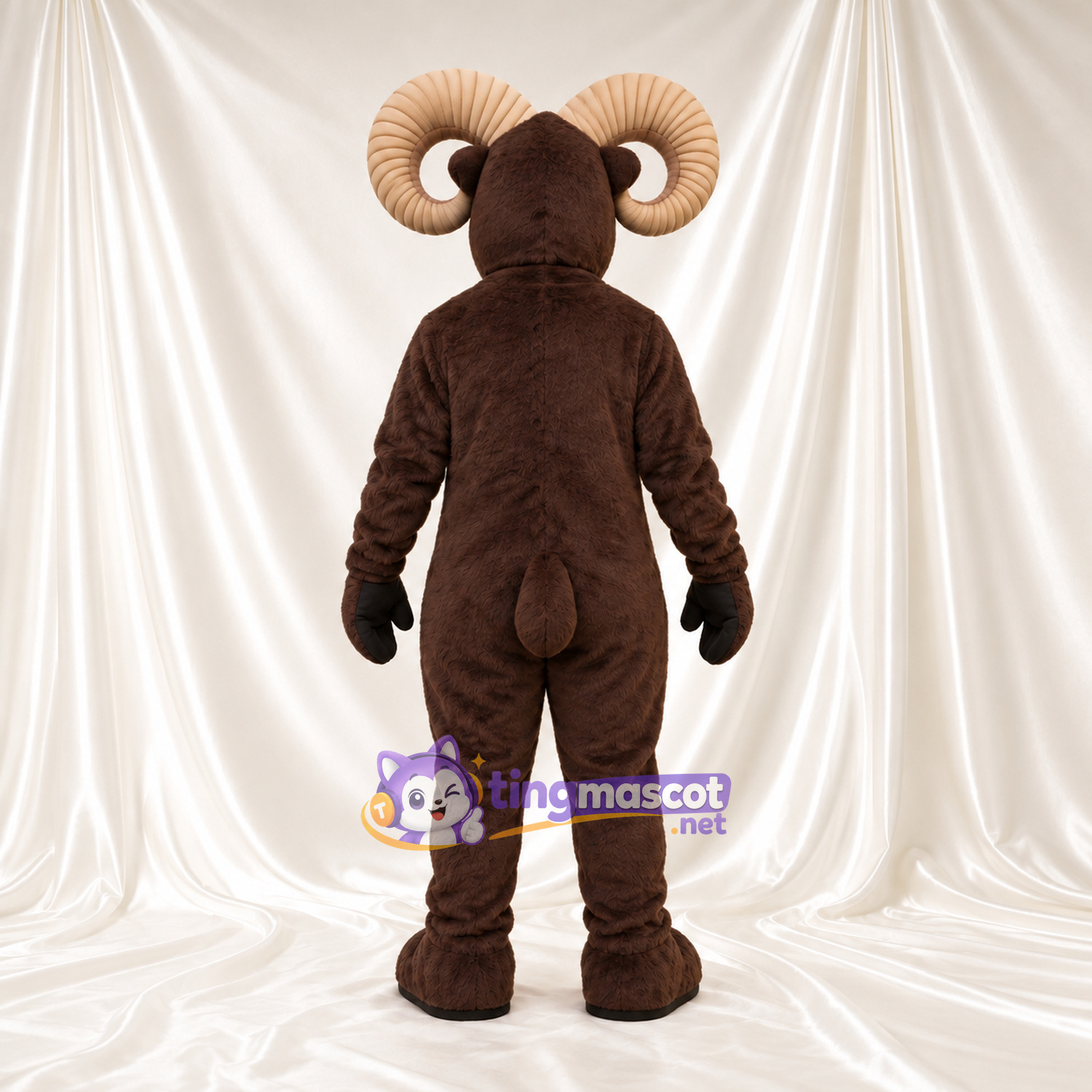 Costume de mascotte Bélier – marron foncé Costume de mascotte Bélier – marron foncé