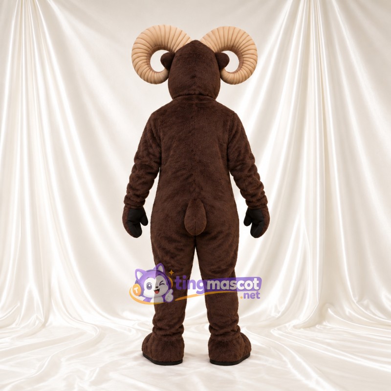 Costume de mascotte Bélier – marron foncé Costume de mascotte Bélier – marron foncé