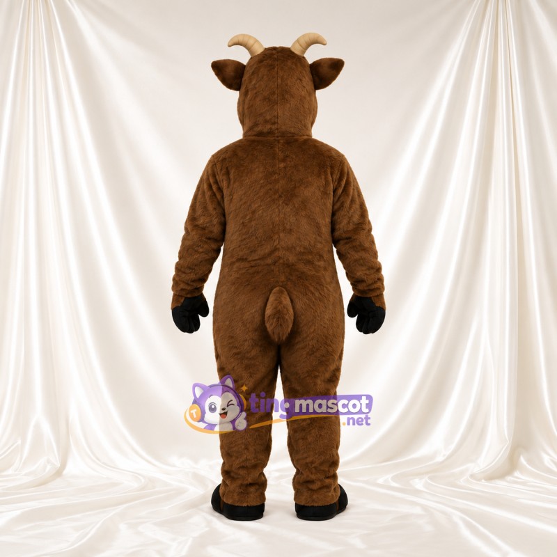 Maskottchenkostüm Widder – braun – Bauch (creme); Gesichtsblässe (weiß) Maskottchenkostüm Widder – braun – Bauch (creme); Gesichtsblässe (weiß)