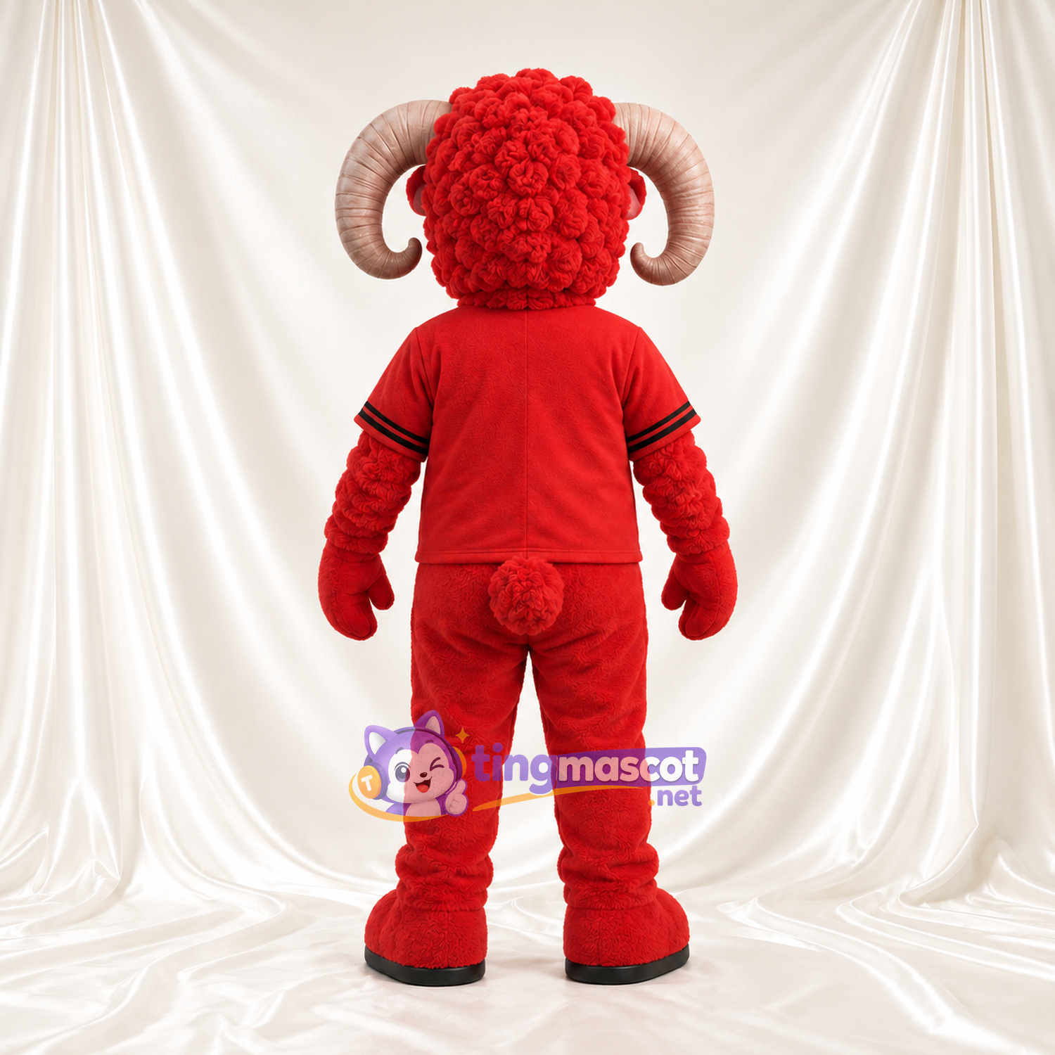 Costume de mascotte Bélier – rouge – Toison (rouge) Costume de mascotte Bélier – rouge – Toison (rouge)