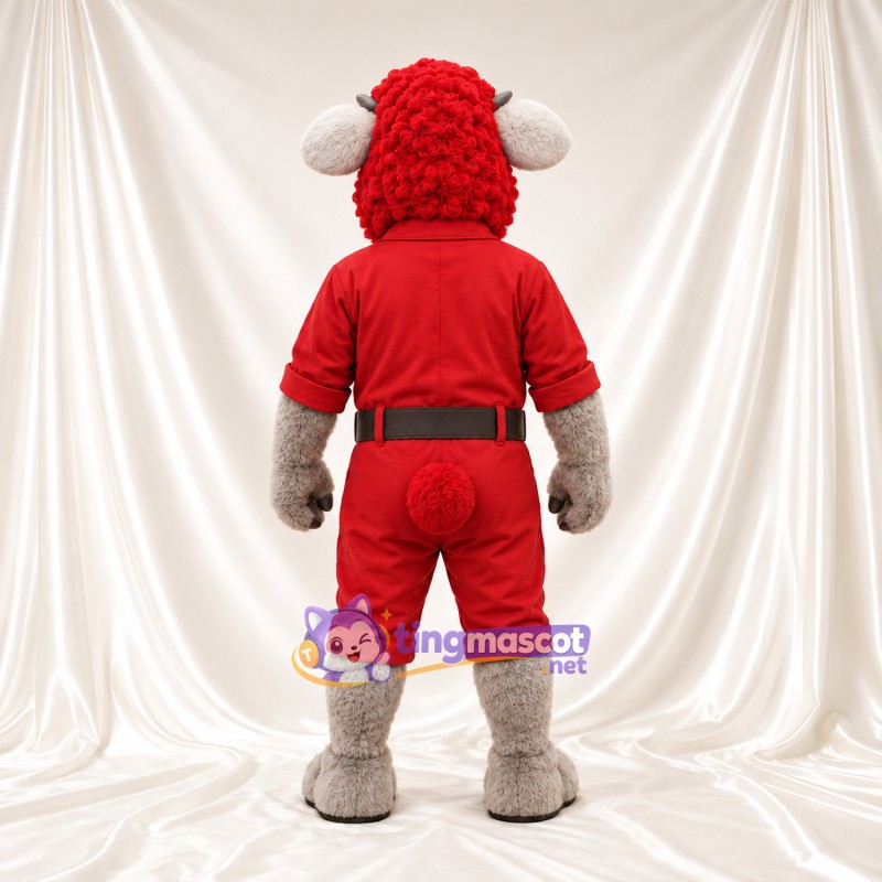 Costume de mascotte Bélier – blanc – Chemise (rouge); Short Costume de mascotte Bélier – blanc – Chemise (rouge); Short