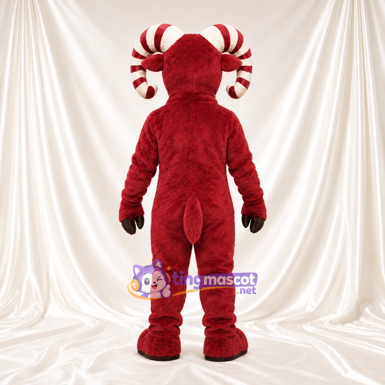 Costume de mascotte Bélier – rouge – Cornes (blanc) Costume de mascotte Bélier – rouge – Cornes (blanc)