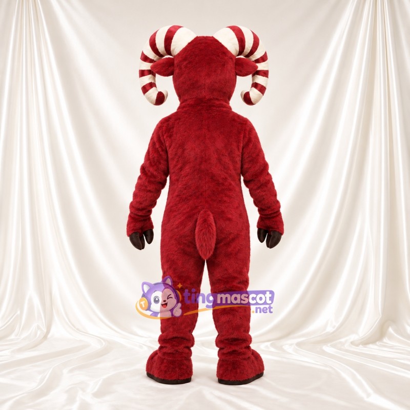 Costume de mascotte Bélier – rouge – Cornes (blanc) Costume de mascotte Bélier – rouge – Cornes (blanc)