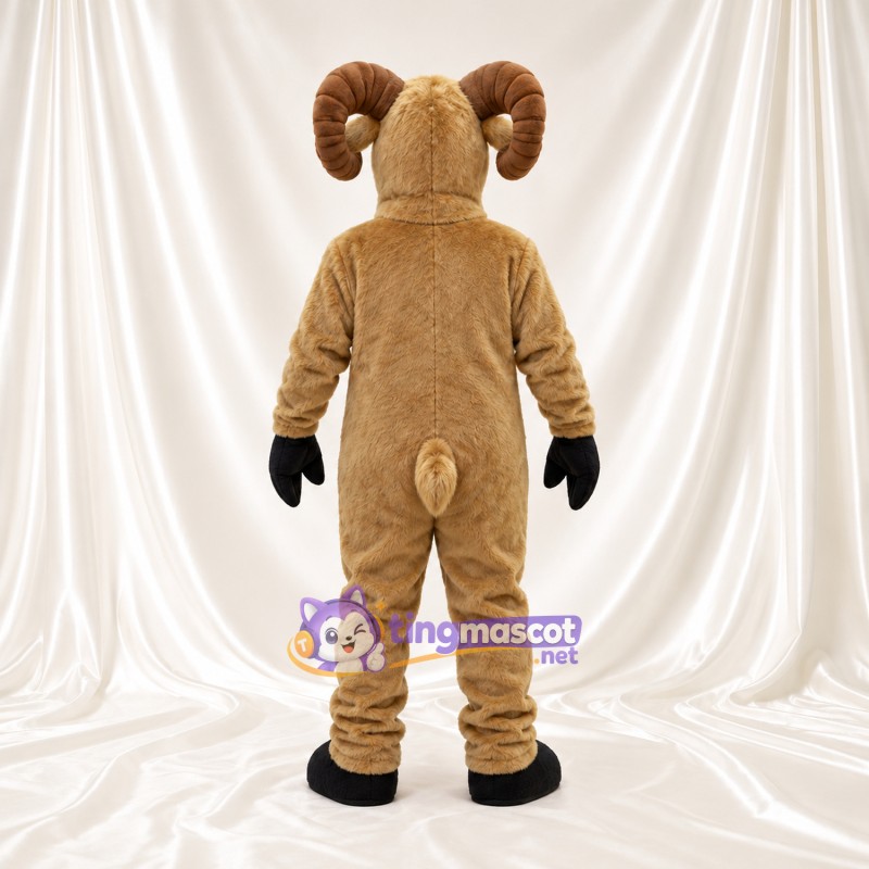 Costume de mascotte Bélier – brun clair – Gants (noir) Costume de mascotte Bélier – brun clair – Gants (noir)
