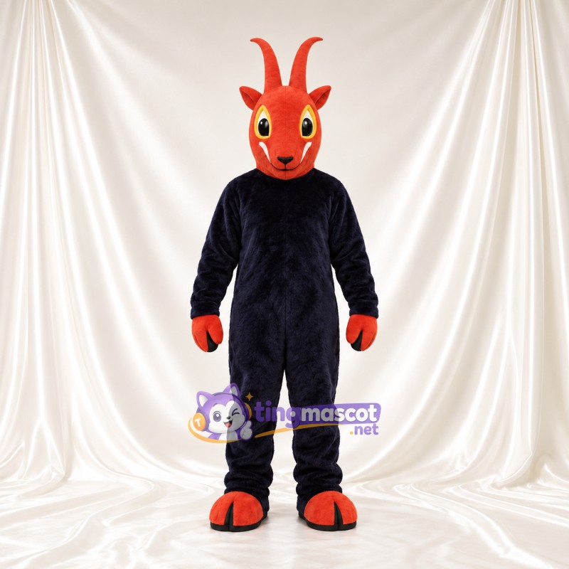 Costume de mascotte Chèvre – rouge / noir Costume de mascotte Chèvre – rouge / noir