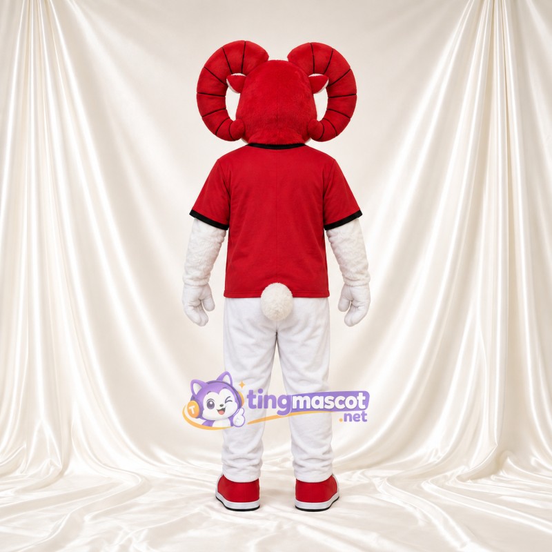 Costume de mascotte Bélier – rouge / blanc – Chemise (rouge); Pantalon (blanc) Costume de mascotte Bélier – rouge / blanc – Chemise (rouge); Pantalon (blanc)
