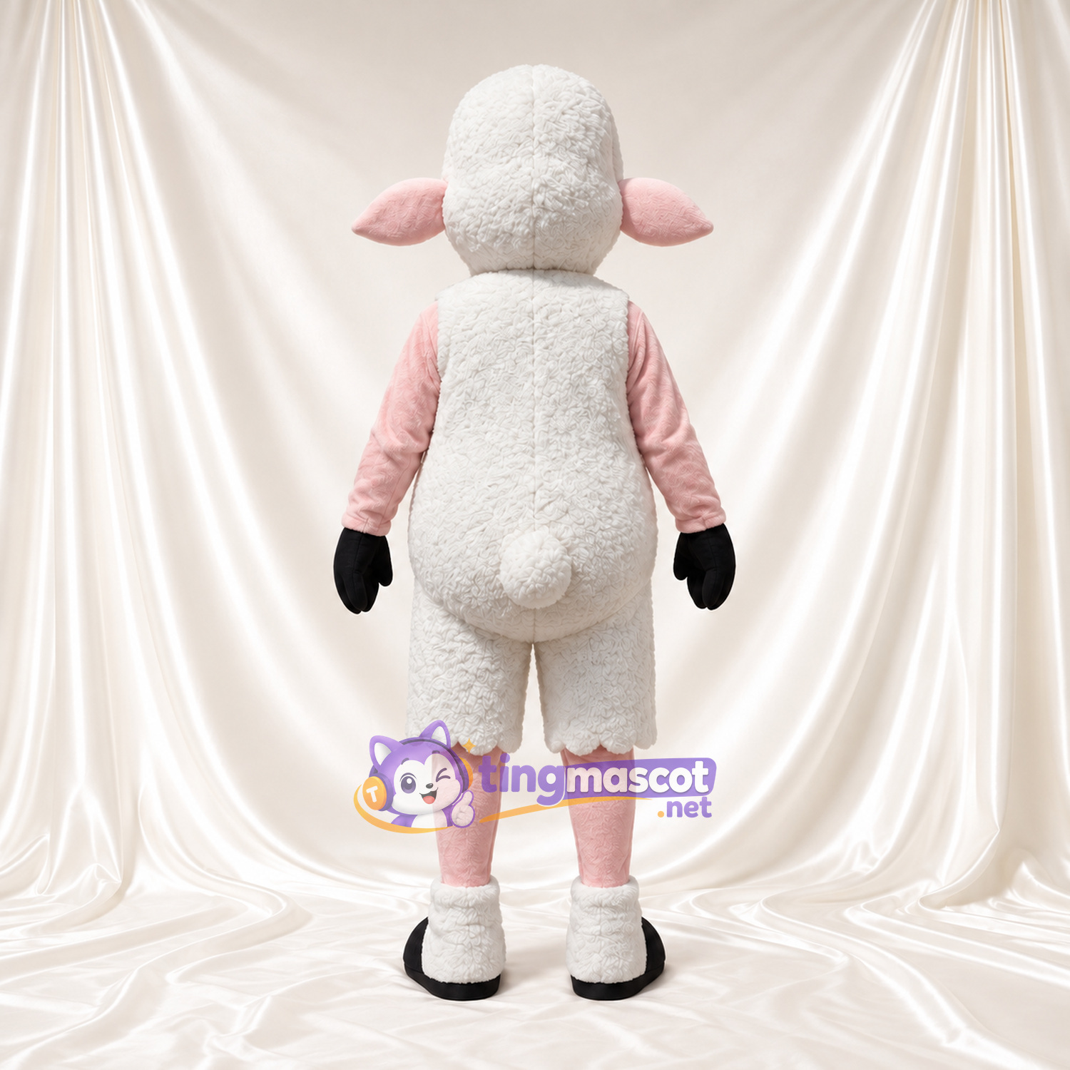 Costume de mascotte Mouton – blanc / rose Costume de mascotte Mouton – blanc / rose
