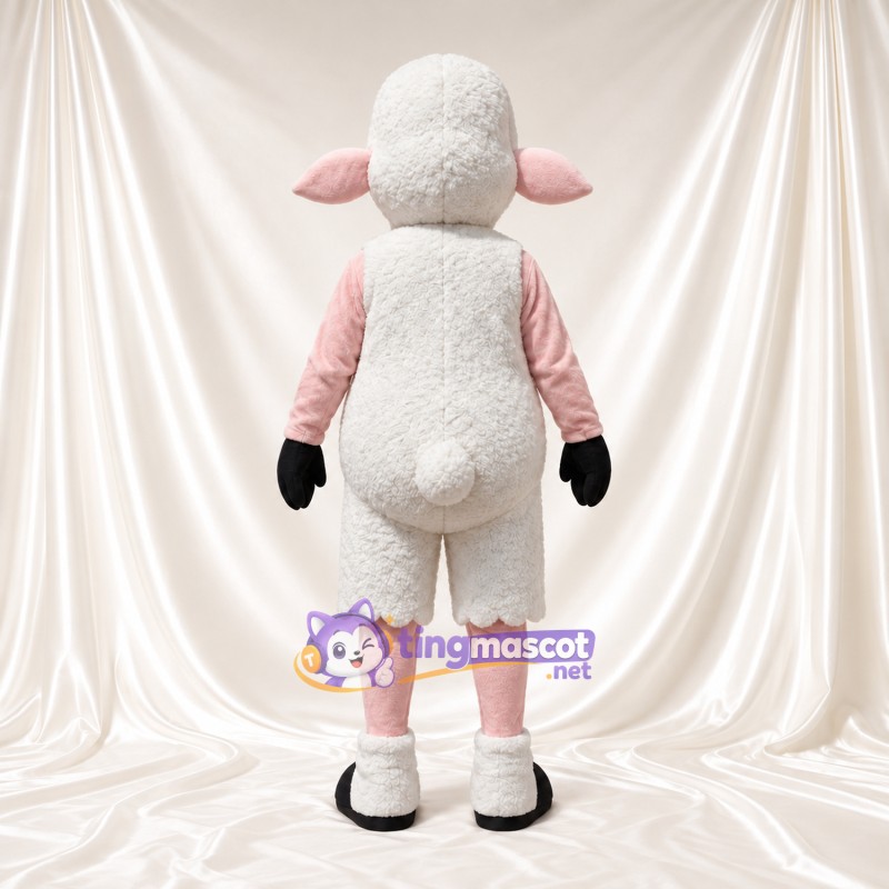 Costume de mascotte Mouton – blanc / rose Costume de mascotte Mouton – blanc / rose